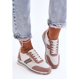 Scarpe Sportive in Pelle S.Barski AL21575 Bianche e Rosa bianco 2