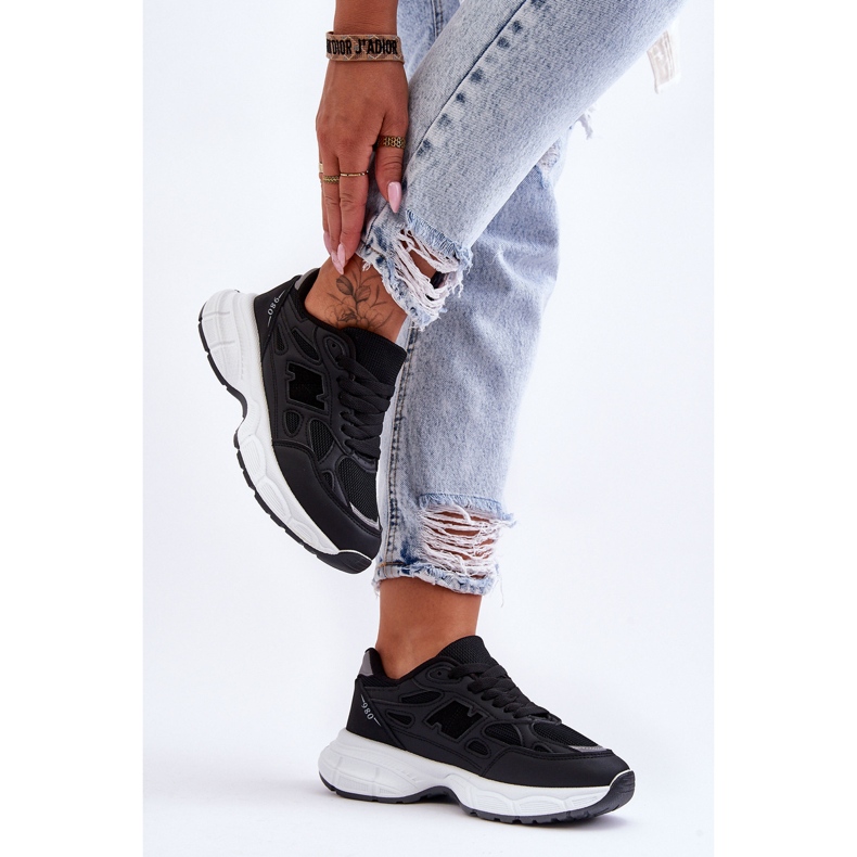 FG2 Scarpe Sportive Da Donna Alla Moda Con Maglia Black Venice nero 1