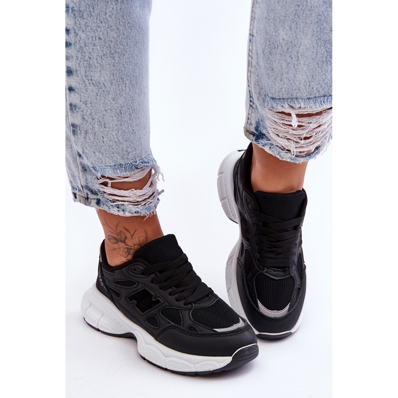 FG2 Scarpe Sportive Da Donna Alla Moda Con Maglia Black Venice nero 2