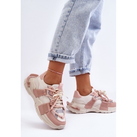 PS1 Scarpe sportive stringate alla moda da donna Beige-Rosa Chillout! 1