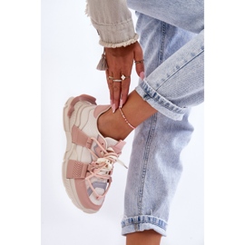 PS1 Scarpe sportive stringate alla moda da donna Beige-Rosa Chillout! 2