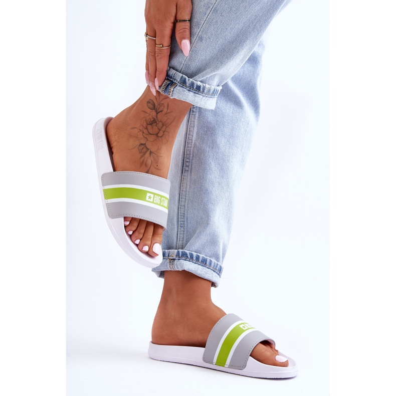 Ciabatte in schiuma leggera Big Star JJ274647 Bianco-Grigio 2