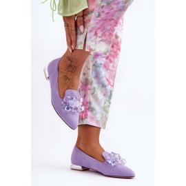 PS1 Mocassini da donna con tacchi piatti impreziositi Viola Sloane 1