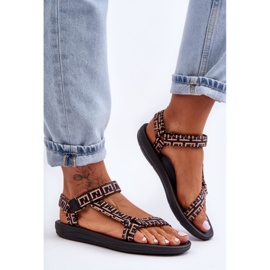 Sandali Sportivi Da Donna In Raso Victory Neri E Beige nero 1