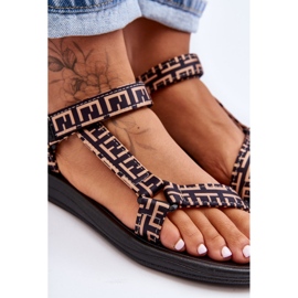 Sandali Sportivi Da Donna In Raso Victory Neri E Beige nero 2