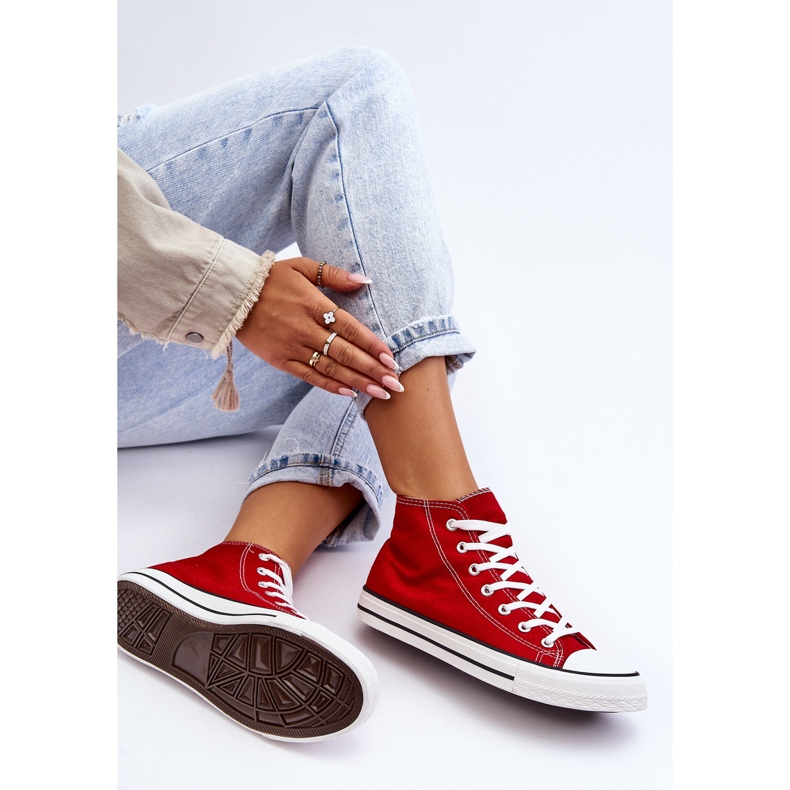 FR1 Sneakers alte classiche da donna rosse Remos rosso 2