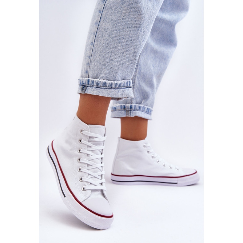 Sneakers alte classiche da donna bianche Remos bianco 1