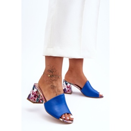 Lewski Shoes Scarpe Leski con tacco alto in pelle da donna 3209/K Blu 1