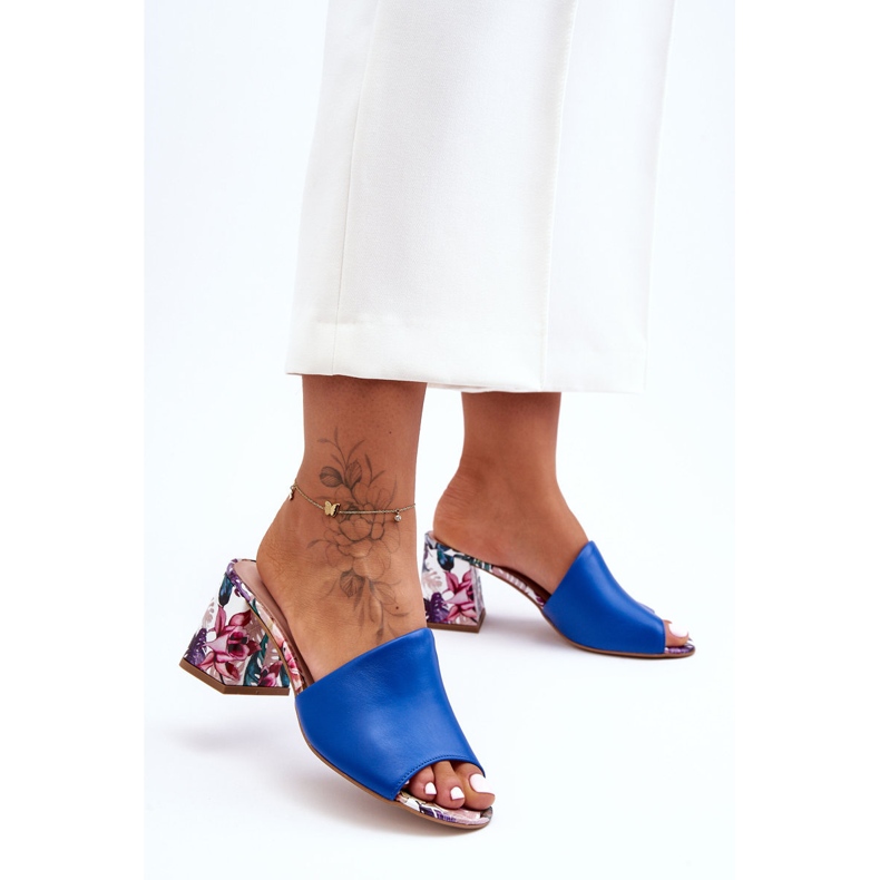 Lewski Shoes Scarpe Leski con tacco alto in pelle da donna 3209/K Blu 1