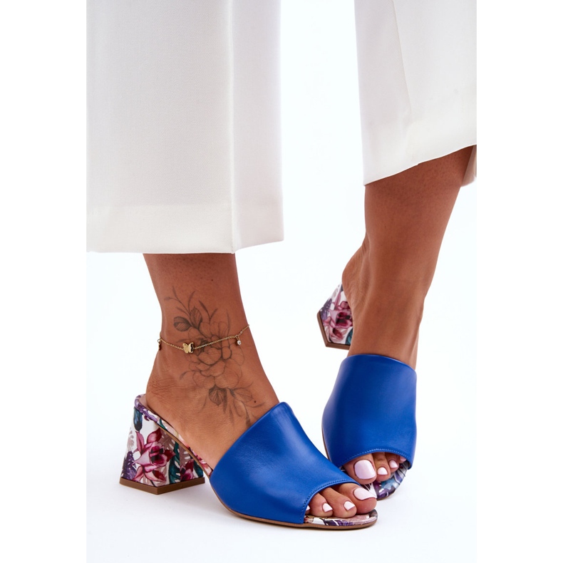 Lewski Shoes Scarpe Leski con tacco alto in pelle da donna 3209/K Blu 2