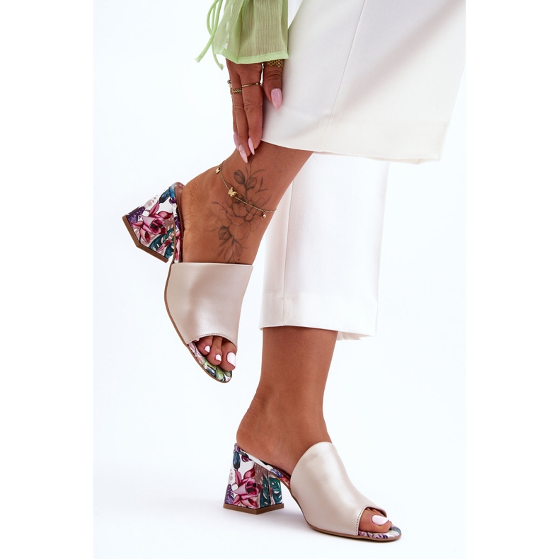 Lewski Shoes Scarpe Leski con tacco alto in pelle da donna 3209/K Pearl Beige 1