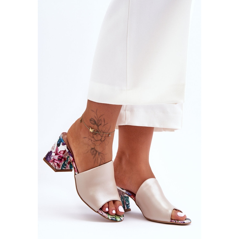 Lewski Shoes Scarpe Leski con tacco alto in pelle da donna 3209/K Pearl Beige 2