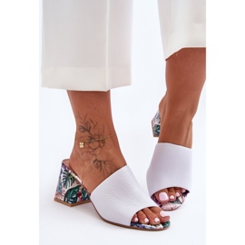 Lewski Shoes Scarpe Leski con tacco alto in pelle da donna 3209/K bianche bianco 1