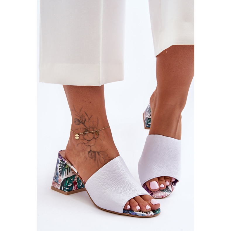 Lewski Shoes Scarpe Leski con tacco alto in pelle da donna 3209/K bianche bianco 1