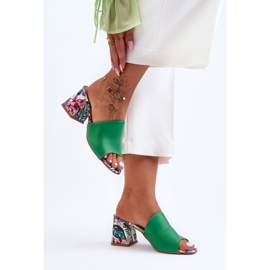 Lewski Shoes Scarpe Leski con tacco alto in pelle da donna 3209/K Verde 1