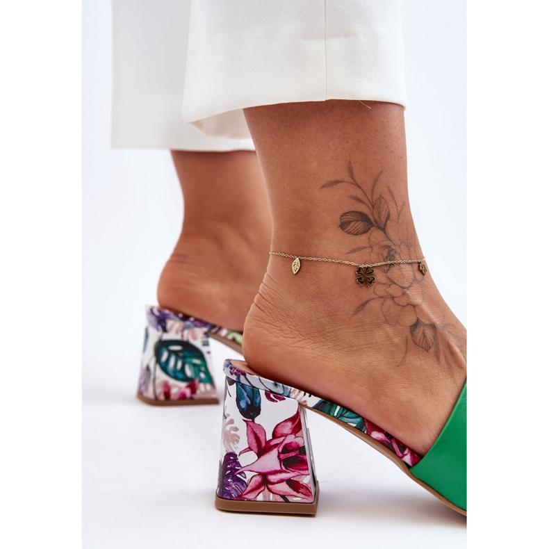 Lewski Shoes Scarpe Leski con tacco alto in pelle da donna 3209/K Verde 2