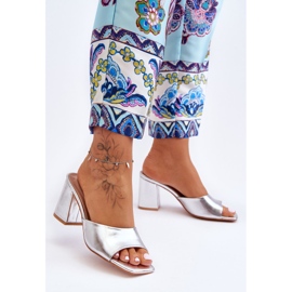 Pantofole Classiche in Pelle da Donna Silver Loara argento 1