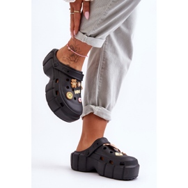 Ciabatte in gommapiuma da donna Crocs con abbellimenti Black Marlett nero 1