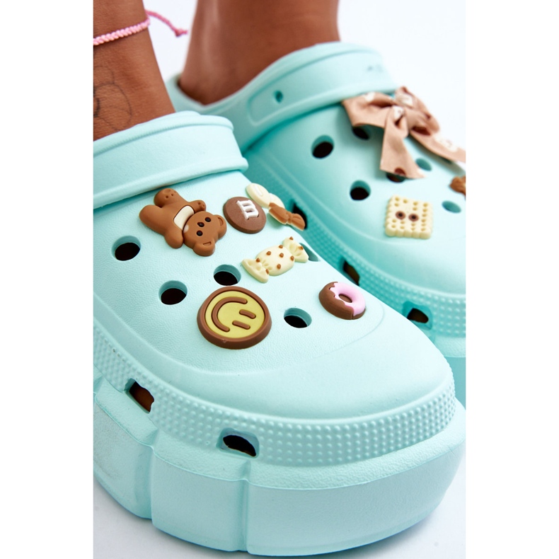 Ciabatte In Schiuma Da Donna Crocs Con Abbellimenti Verde Marlett 2