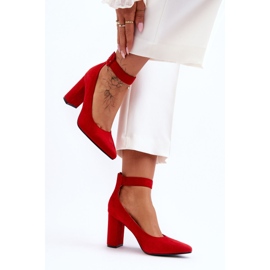 Décolleté Eleganti in Pelle Scamosciata Rosso Gloria 1