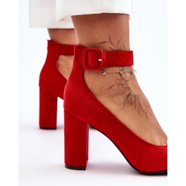 Décolleté Eleganti in Pelle Scamosciata Rosso Gloria 2