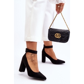 Décolleté Eleganti in Pelle Scamosciata Nero Gloria 1