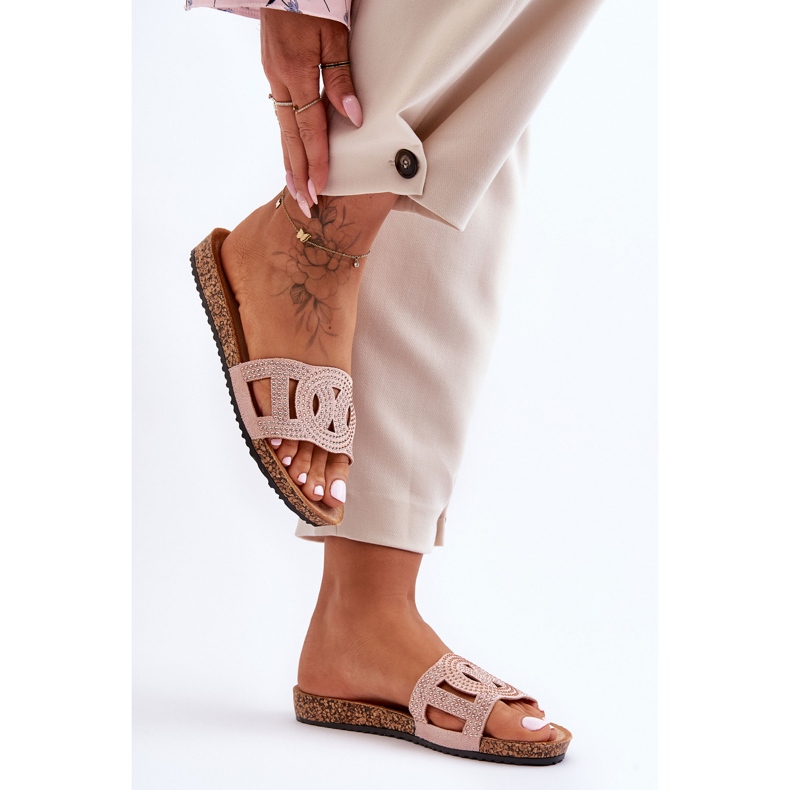 Pantofole da donna con borchie rosa Evelins 2