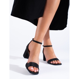 Sandali Shelovet neri con tacco nero 2