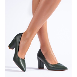 Décolleté con tacco a spillo verde scuro di Shelovet 1