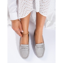 Mocassini da donna in camoscio grigio di Shelovet 2