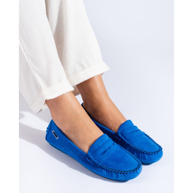 Goodin Mocassini in camoscio blu di Shelovet 1