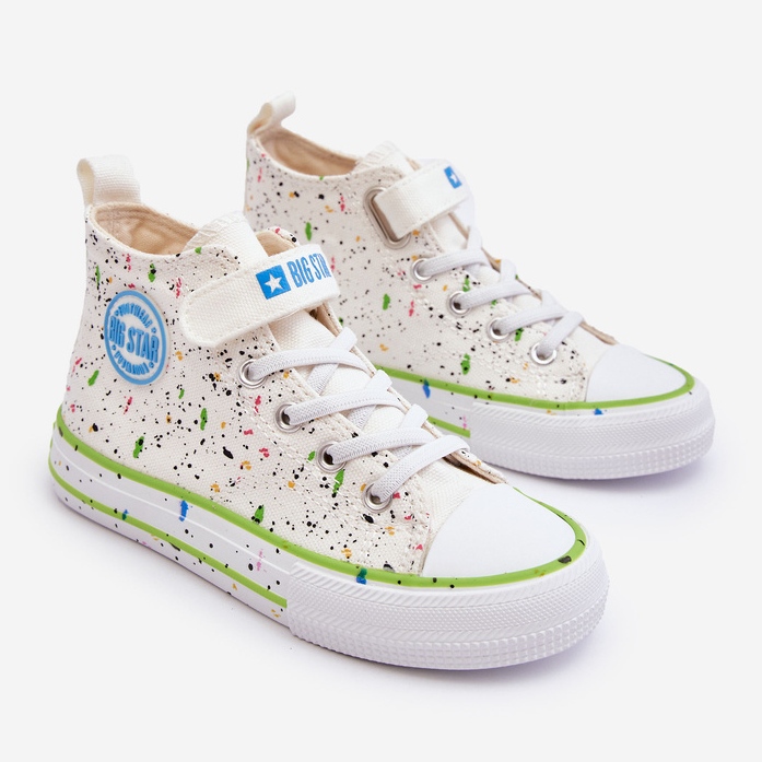 Big Star Sneakers da bambino con motivo a stelle grandi LL374049 Bianche bianco 1