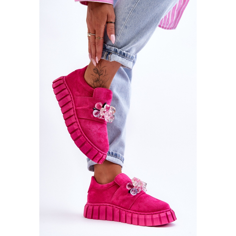 PS1 Scarpe Sportive Slip-On Alla Moda Con Decorazione Desire Fucsia rosa 2