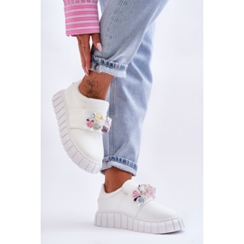 PS1 Scarpe sportive slip-on alla moda con decorazione White Desire bianca 1