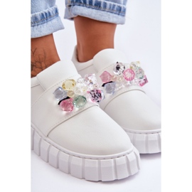 PS1 Scarpe sportive slip-on alla moda con decorazione White Desire bianco 2