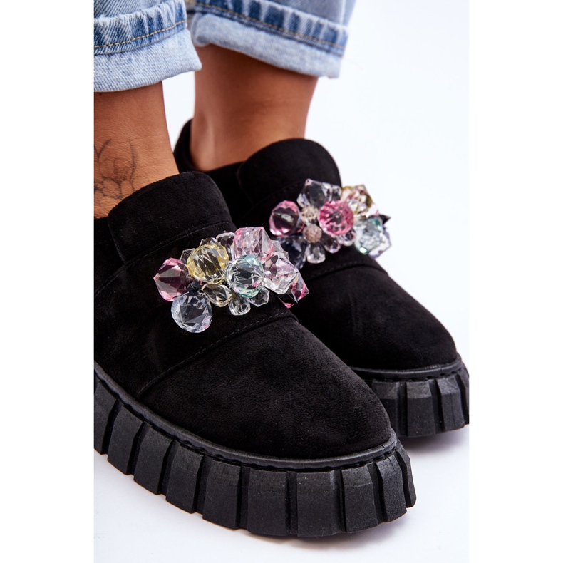 PS1 Scarpe sportive slip-on alla moda con decorazione Black Desire nero 2