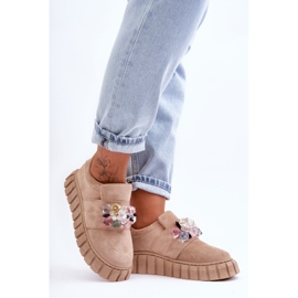PS1 Scarpe Sportive Slip-On Alla Moda Con Decorazione Dark Beige Desire 2