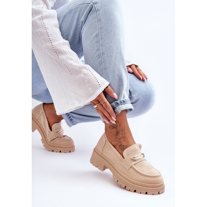 PS1 Mocassini Slip-On in pelle scamosciata da donna Beige Pure Love 1