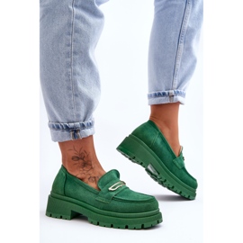 PS1 Mocassini Slip-on in pelle scamosciata da donna Verde Pure Love 1