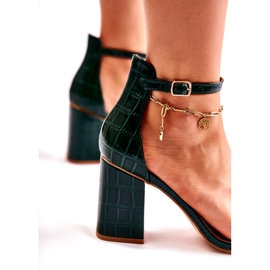 Sandali di serpenti da donna Modello verde 2