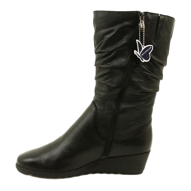 Stivali con zeppa corta Caprice Walking On Air 25417-41 022 neri nero 1