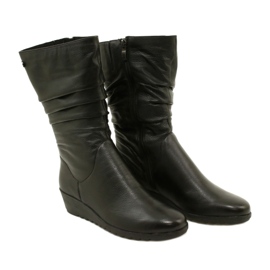 Stivali con zeppa corta Caprice Walking On Air 25417-41 022 neri nero 2