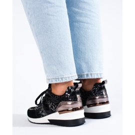 Goodin Sneakers in pelle stampa serpente nero 2