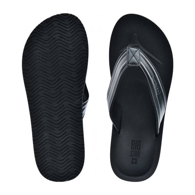 Infradito da uomo in pelle ecologica nera Big Star LL174605 nero 1
