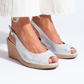 W. Potocki Eleganti sandali con zeppa argento di Potocki d'argento 1