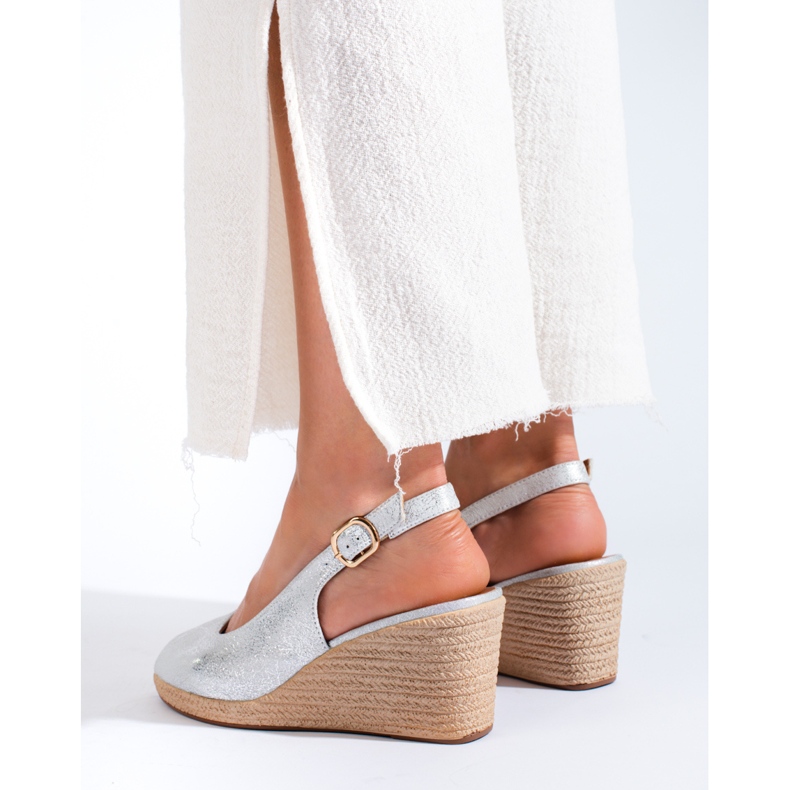 W. Potocki Eleganti sandali con zeppa argento di Potocki d'argento 2