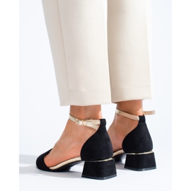 Sandalo donna Shelovet nero con tacco basso 2