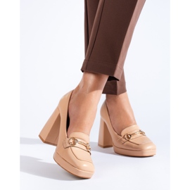 Décolleté beige con tacco largo di Shelovet 1