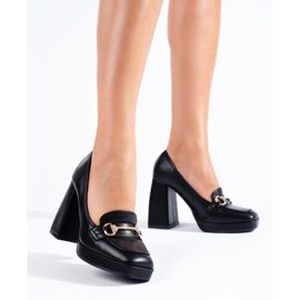 Décolleté nere Shelovet con tacco largo nero 1