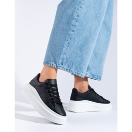 Shelovet scarpe sportive da donna nere bianca 1